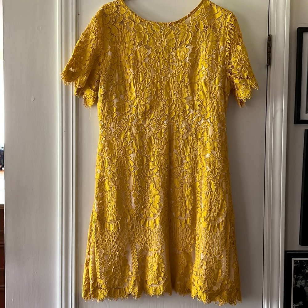 Yellow lace dress